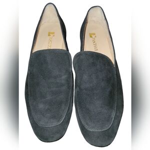 fine  woman's Pascucci black leather flat heel shoes  size 39 / 8.5
